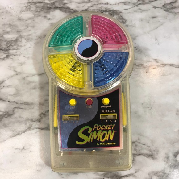Vintage Milton Bradley 1995 Pocket Simon Clear Electric Handheld Game Tested - Picture 4 of 4